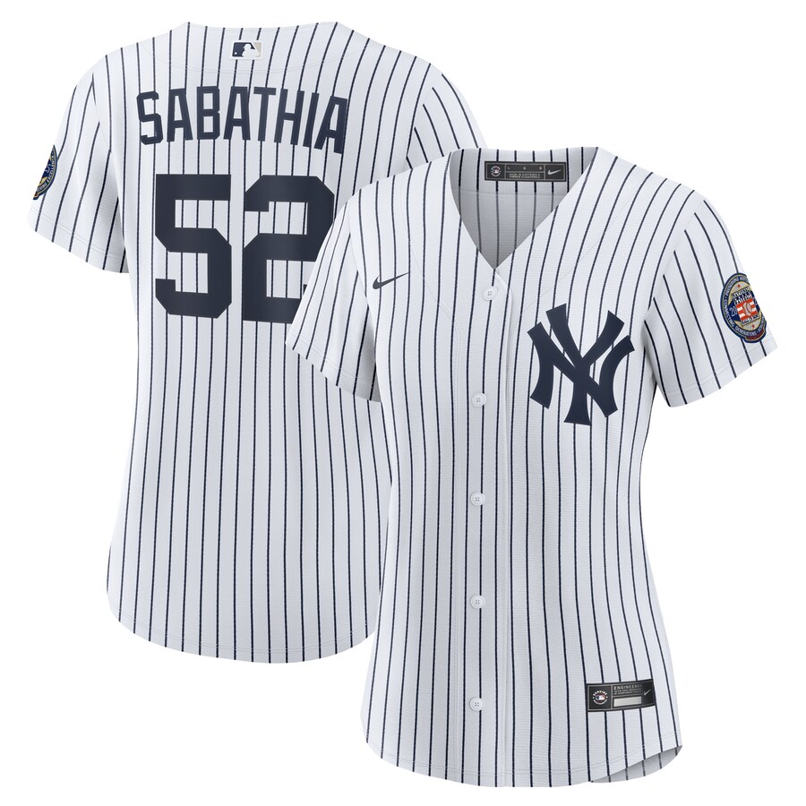 Women's New York Yankees CC Sabathia Nike White 2025 Baseball Hall of Fame Replica Jersey