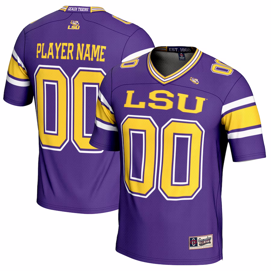 LSU Tigers GameDay Greats Youth NIL Pick-A-Player Football Jersey - Purple