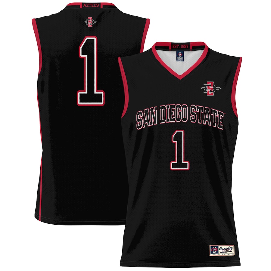 #1 San Diego State Aztecs GameDay Greats Lightweight Basketball Fashion Jersey - Black
