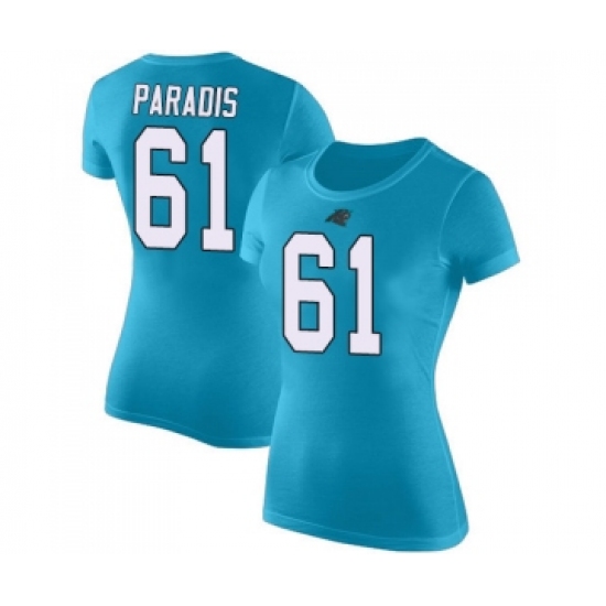 Football Women's Carolina Panthers #61 Matt Paradis Blue Rush Pride Name & Number T-Shirt
