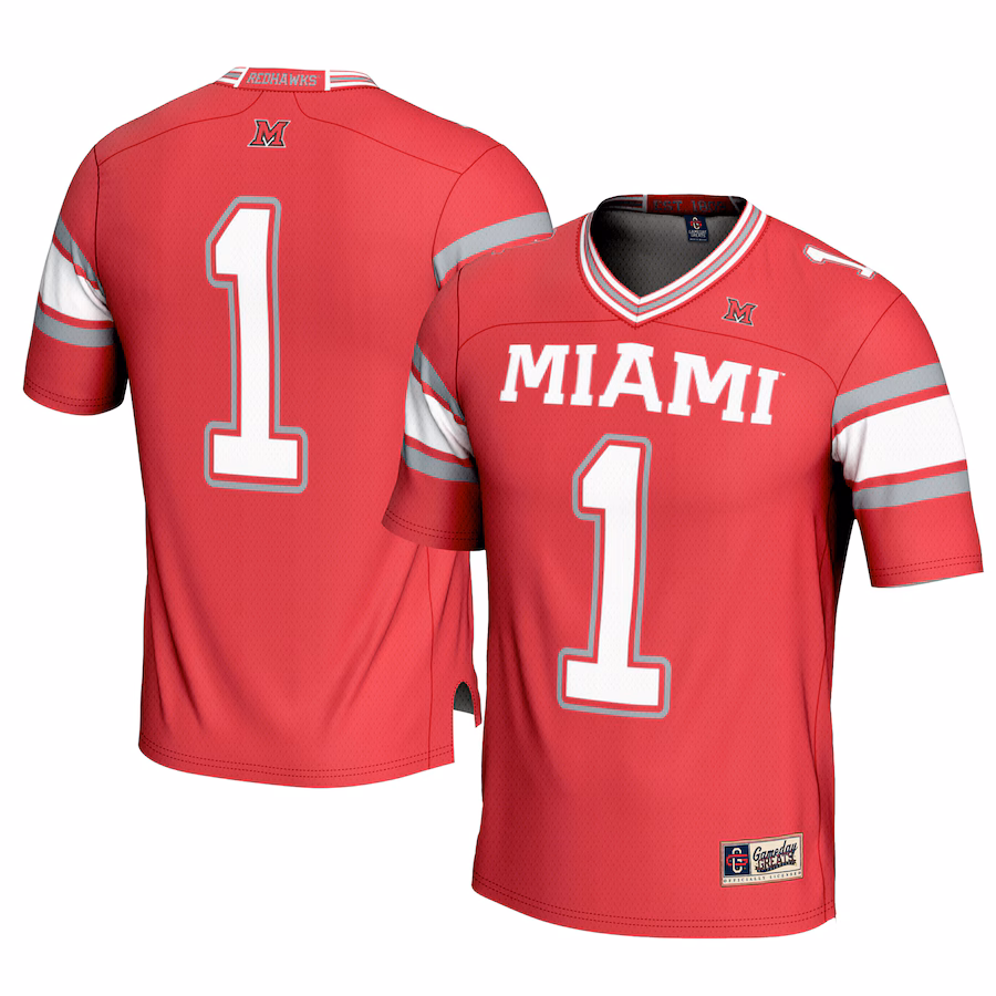 Men's GameDay Greats #1 Red Miami University RedHawks Football Jersey