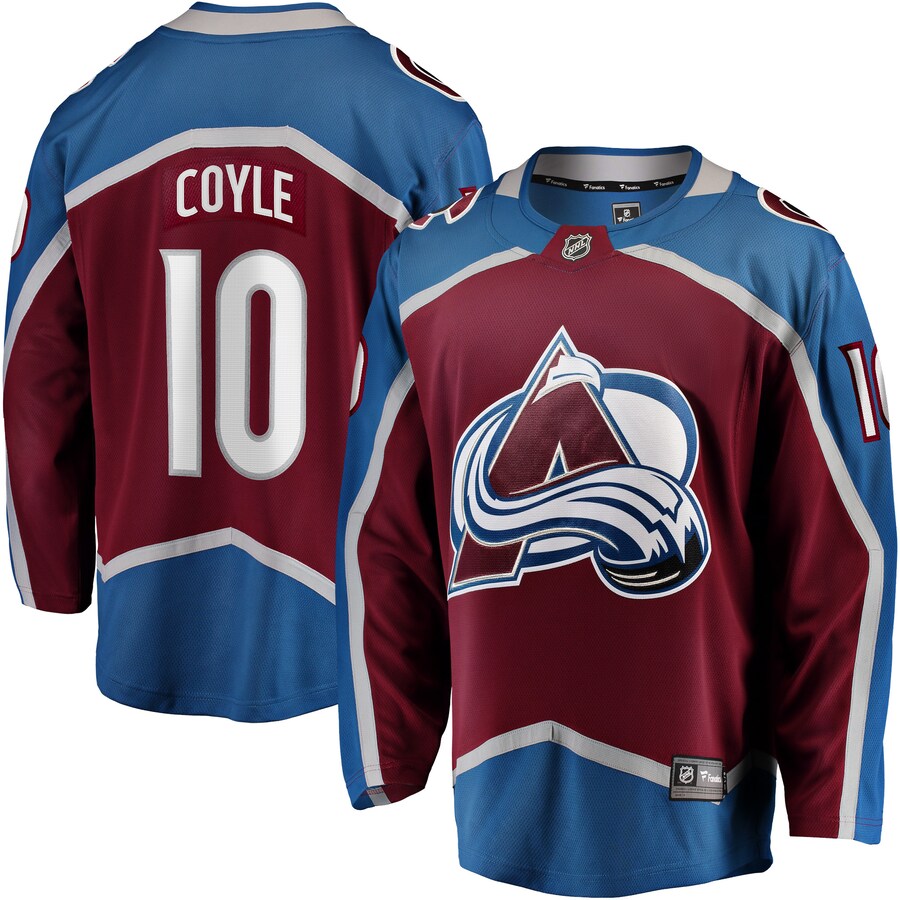 Men's Colorado Avalanche Charlie Coyle Fanatics Burgundy Home Breakaway Jersey