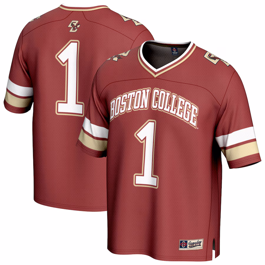 GameDay Greats #1 Maroon Boston College Eagles Lightweight Collegiate Football Fashion Jersey