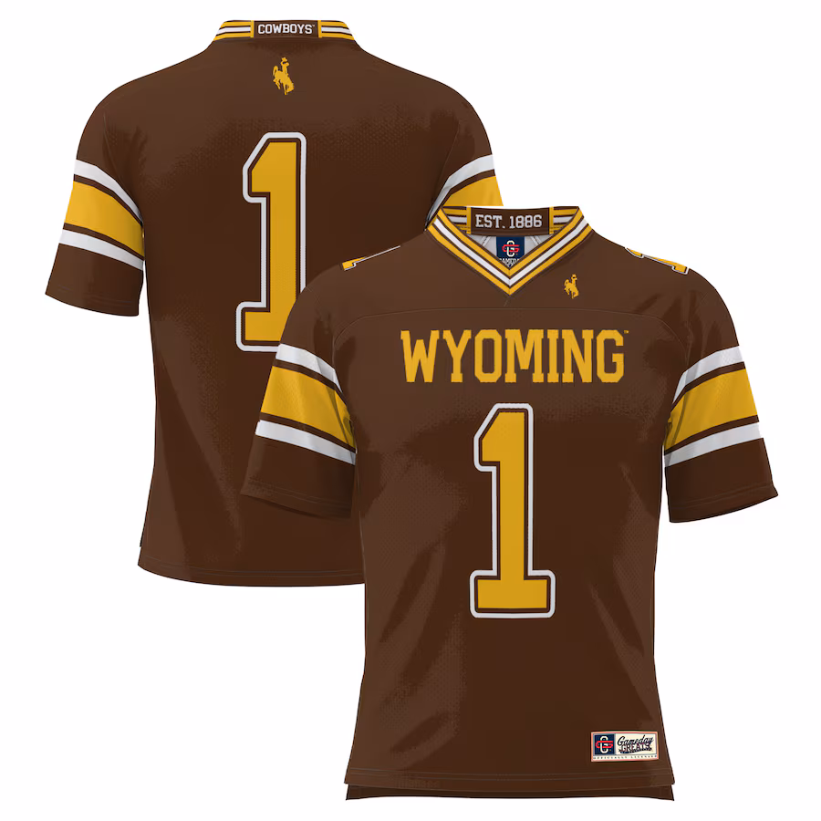 #1 Wyoming Cowboys GameDay Greats Football Jersey – Brown