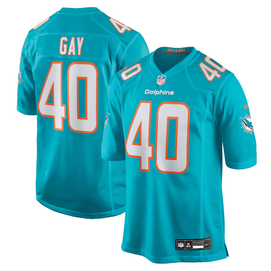 Men's Miami Dolphins Willie Gay Nike Aqua Team Game Jersey