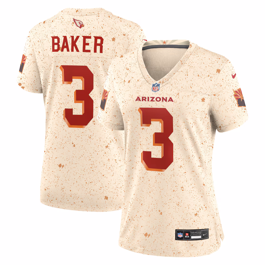 Women's Arizona Cardinals Budda Baker Nike Natural 2025 Rivalries Collection Game Jersey