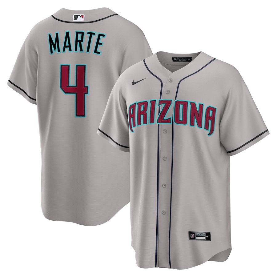 Men's Arizona Diamondbacks Ketel Marte Nike Gray Road Replica Jersey