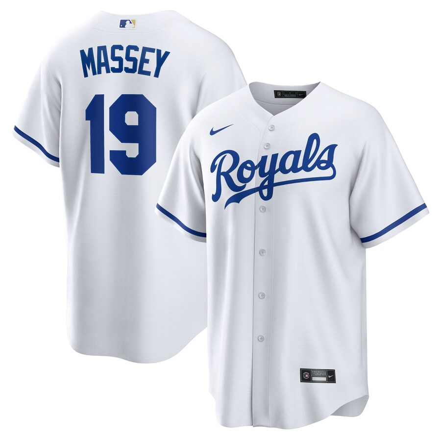 Men's Kansas City Royals Michael Massey Nike White Home Replica Jersey