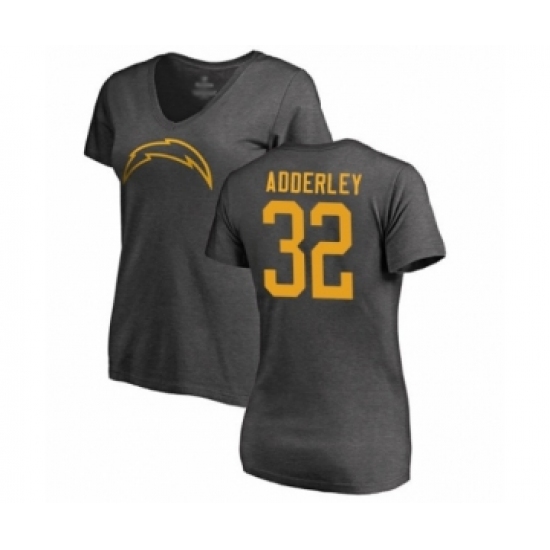 Football Women's Los Angeles Chargers #32 Nasir Adderley Ash One Color T-Shirt
