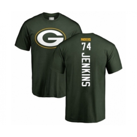 Football Green Bay Packers #74 Elgton Jenkins Green Backer T-Shirt