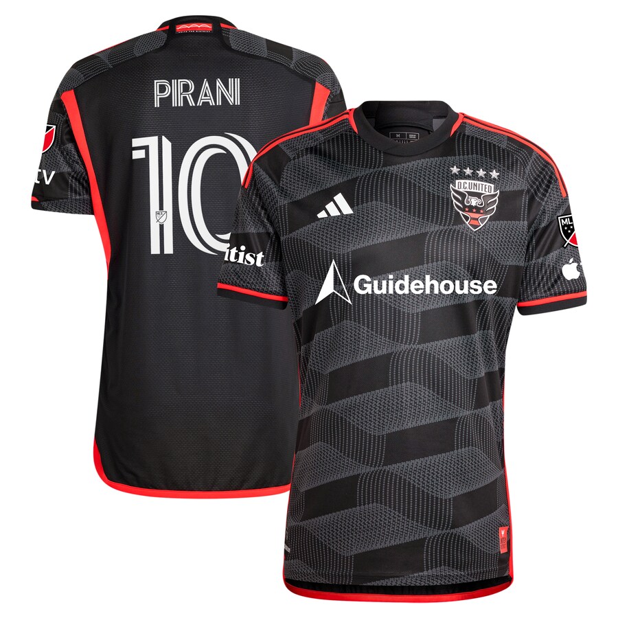 Men's D.C. United Gabriel Pirani adidas Black 2024 The Icon Kit Authentic Player Jersey