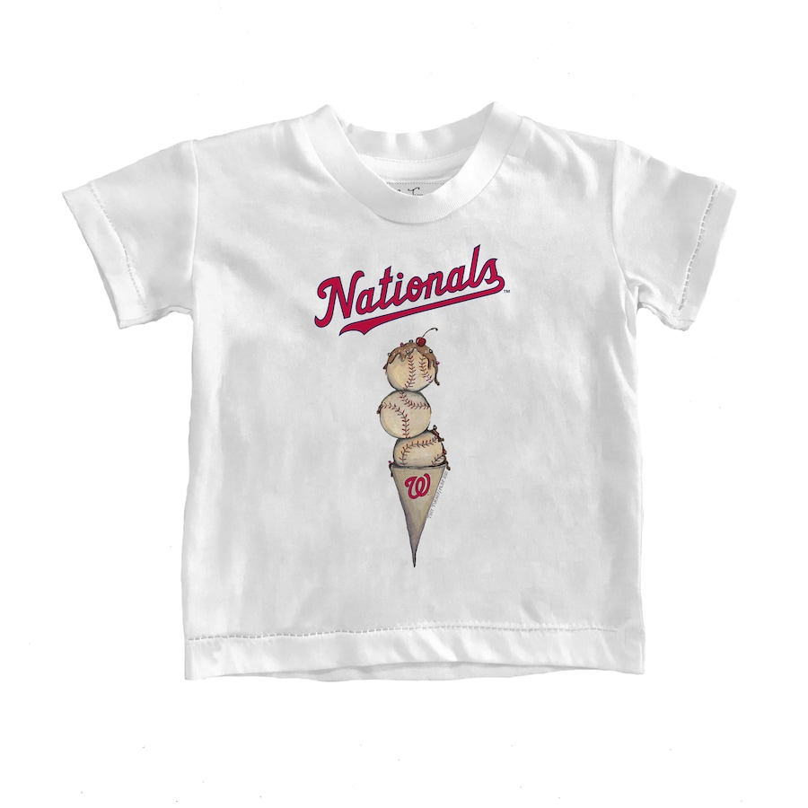 Youth Washington Nationals Tiny Turnip White Triple Scoop T-Shirt