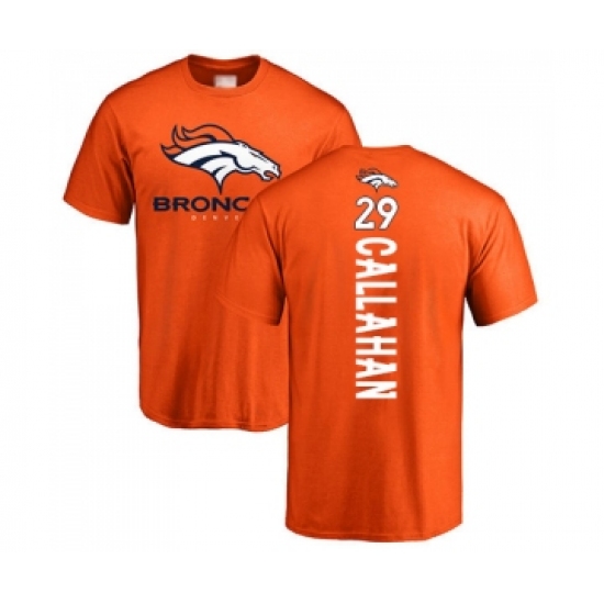 Football Denver Broncos #29 Bryce Callahan Orange Backer T-Shirt