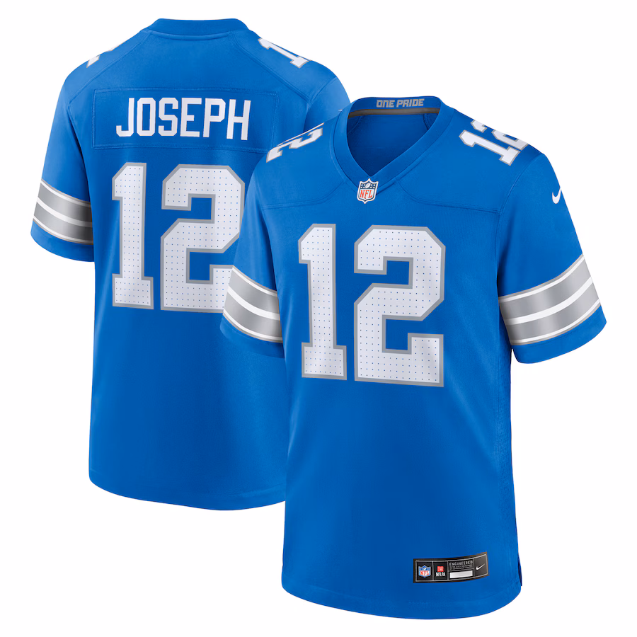Men's Detroit Lions Brandon Joseph Nike Blue Team Game Jersey