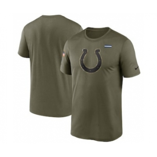Men's Indianapolis Colts Football Olive 2021 Salute To Service Legend Performance T-Shirt