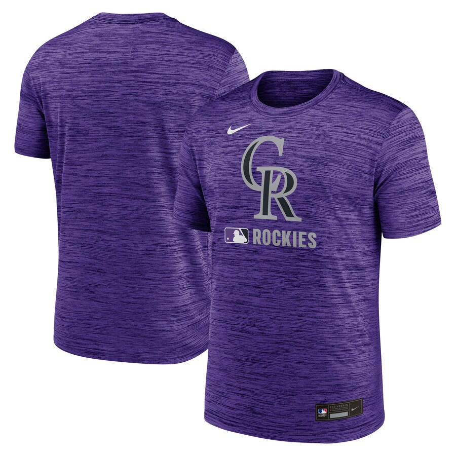 Men's Colorado Rockies Nike Purple Authentic Collection Velocity Performance Practice T-Shirt