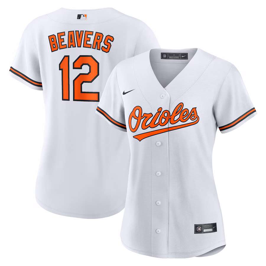 Women's Baltimore Orioles Dylan Beavers Nike White Home Replica Jersey