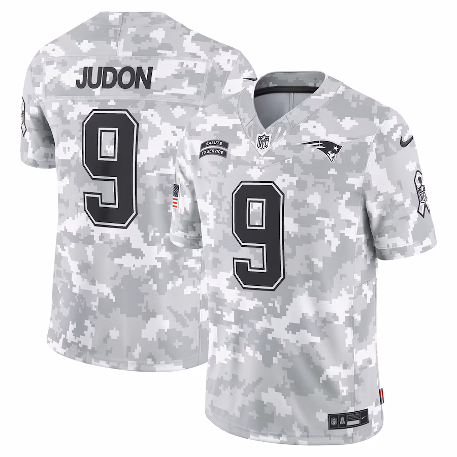 Men's New England Patriots Matthew Judon Nike Arctic Camo 2024 Salute to Service Limited Jersey
