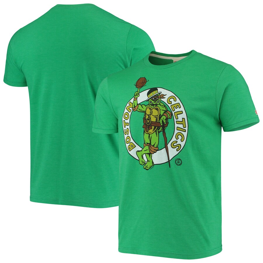 Men's Boston Celtics Homage Kelly Green NBA x Teenage Mutant Ninja Turtles Tri-Blend T-Shirt