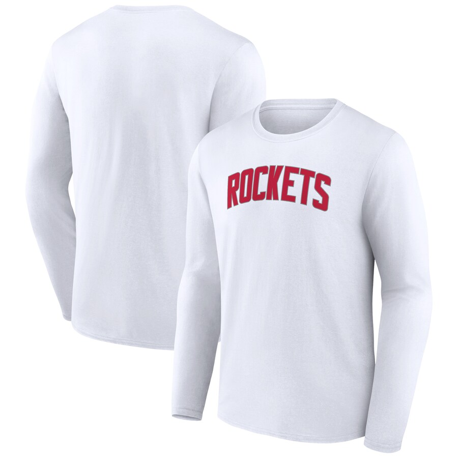 Men's Houston Rockets White Alternate Logo Long Sleeve T-Shirt