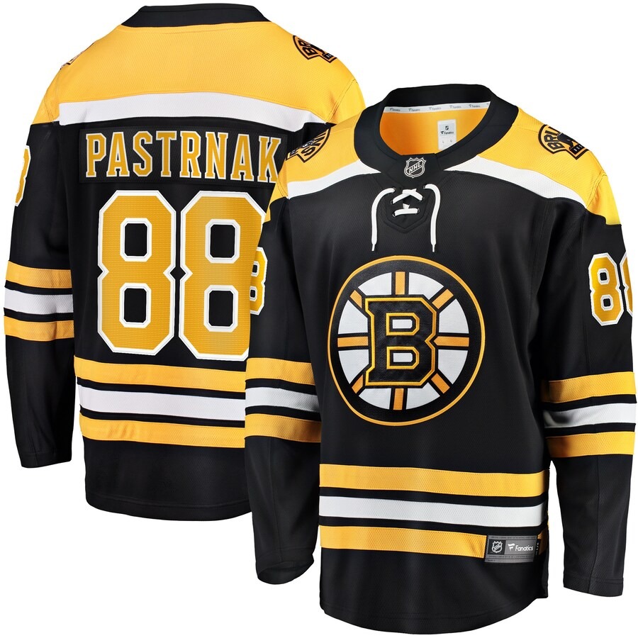 Men's Boston Bruins David Pastrnak Fanatics Branded Black Home Breakaway Jersey