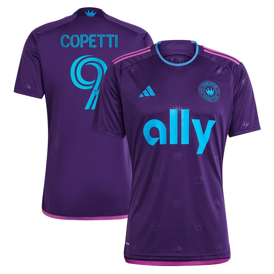 Men's Charlotte FC Enzo Copetti adidas Purple 2023 Crown Jewel Kit Replica Jersey