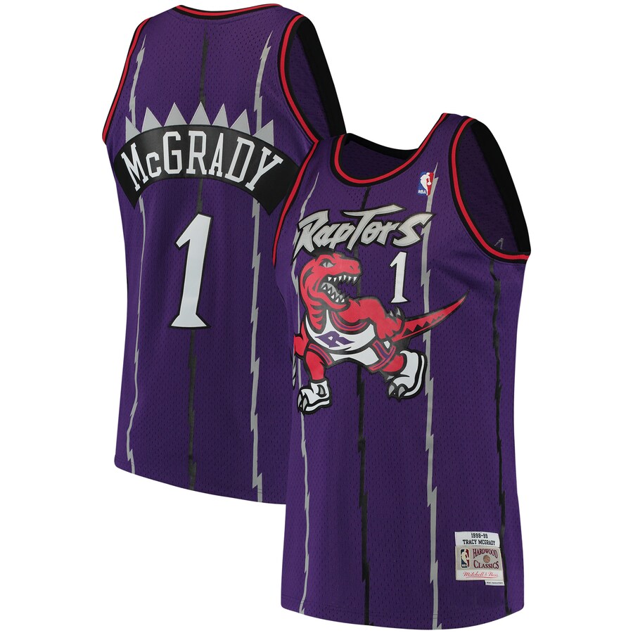 Men's Toronto Raptors Tracy McGrady Mitchell & Ness Purple Hardwood Classics Swingman Jersey