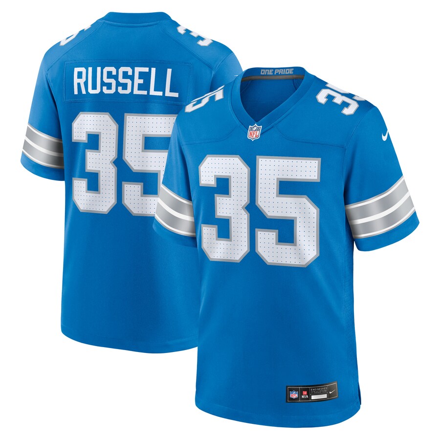 Men's Detroit Lions Tyson Russell Nike Blue Team Game Jersey