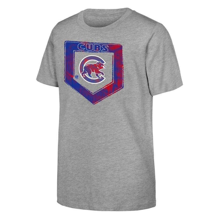 Youth Chicago Cubs Heather Gray Stolen Base T-Shirt