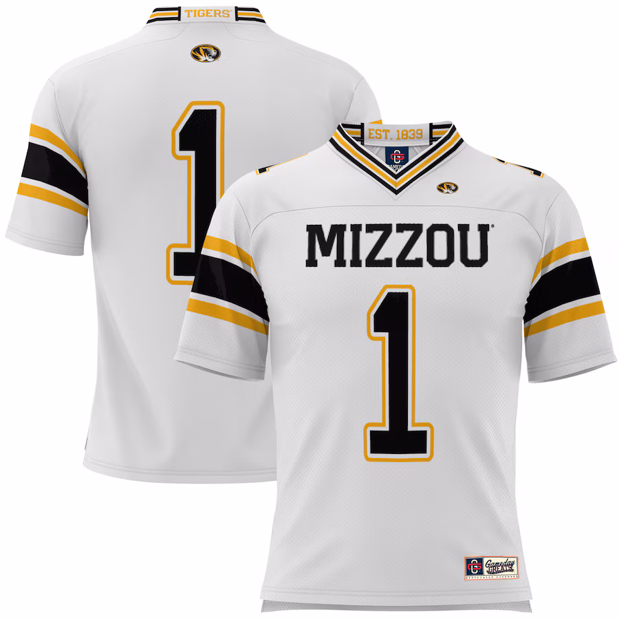 Men's GameDay Greats #1 White Missouri Tigers Football Jersey