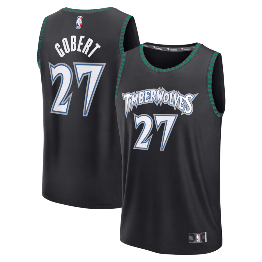 Men's Minnesota Timberwolves Rudy Gobert Fanatics Black Fastbreak Jersey - Classic Edition