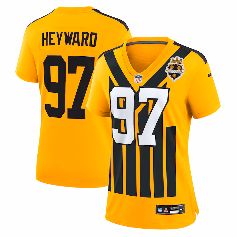 Women's Pittsburgh Steelers Cameron Heyward Nike Gold Alternate 1933 Throwback Game Jersey