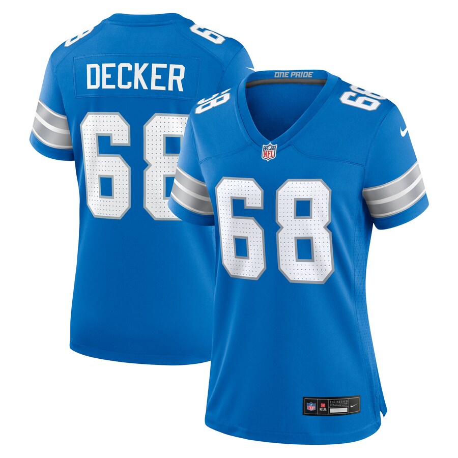 Women's Detroit Lions Taylor Decker Nike  Blue Team Game Jersey
