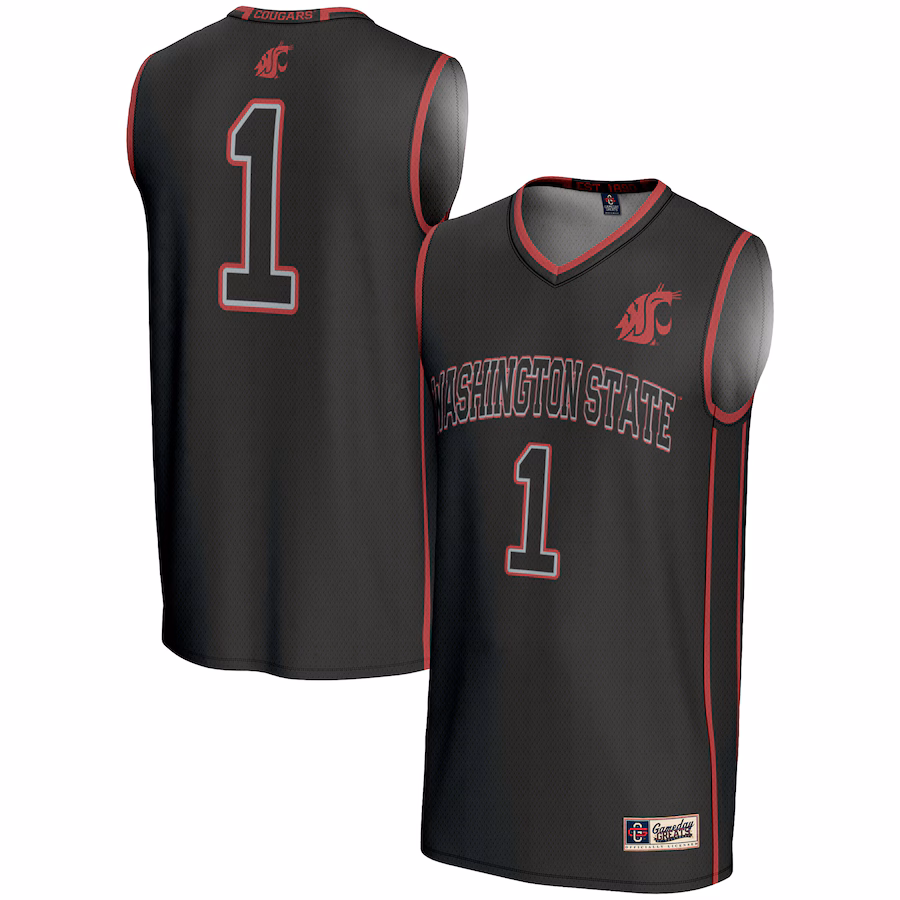 Youth GameDay Greats Black #1 Washington State Cougars Lightweight Basketball Jersey