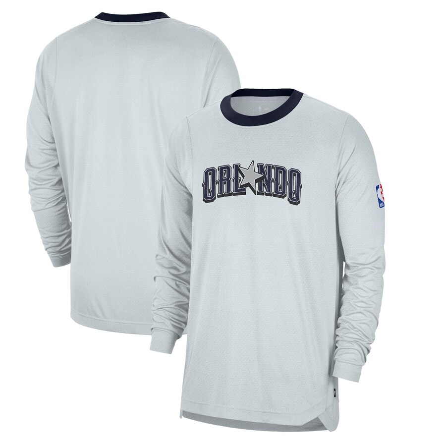 Men's Orlando Magic Nike Silver 2024/25 City Edition Authentic Pregame Performance Long Sleeve Shooting T-Shirt
