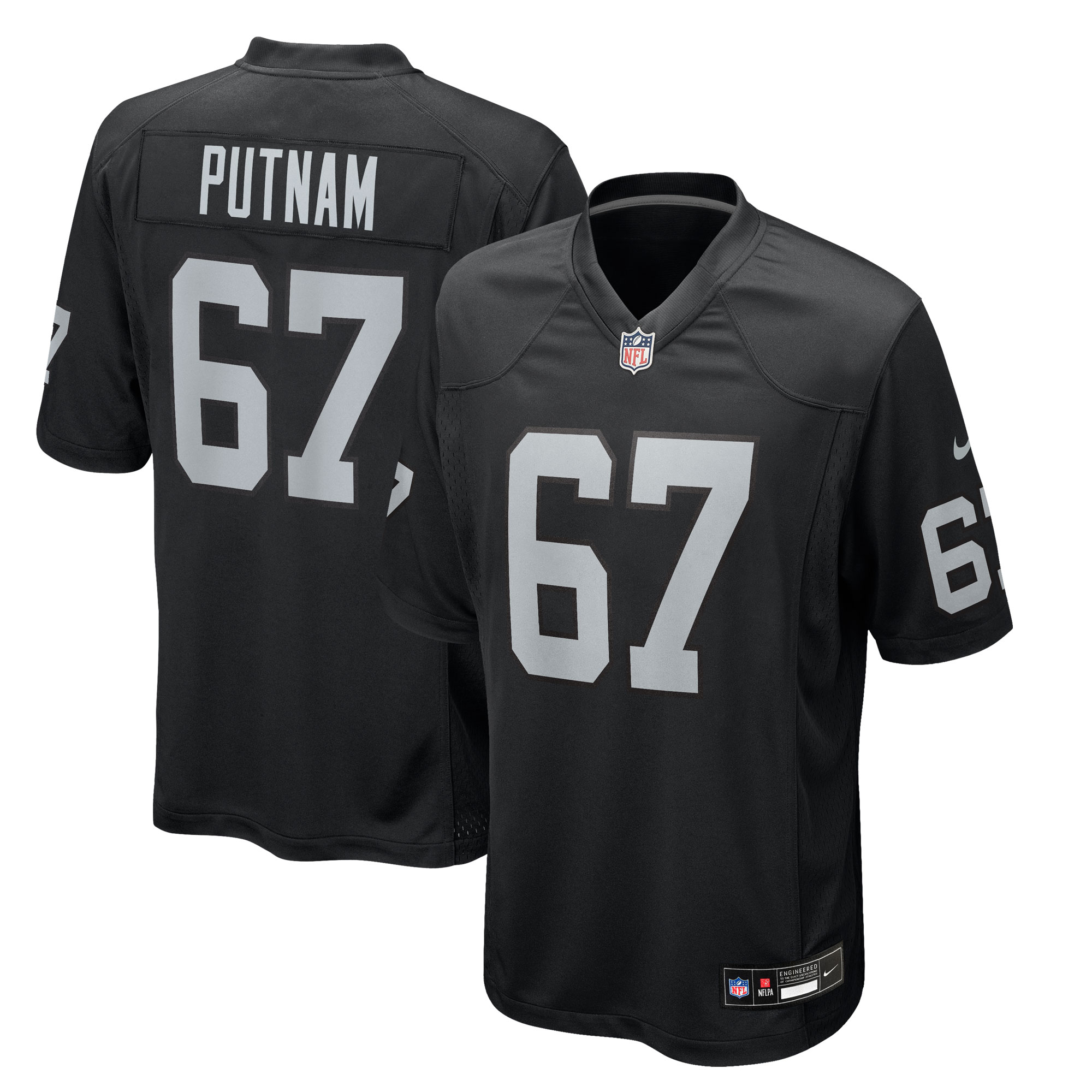 Men's Las Vegas Raiders Will Putnam Nike Black Team Game Jersey