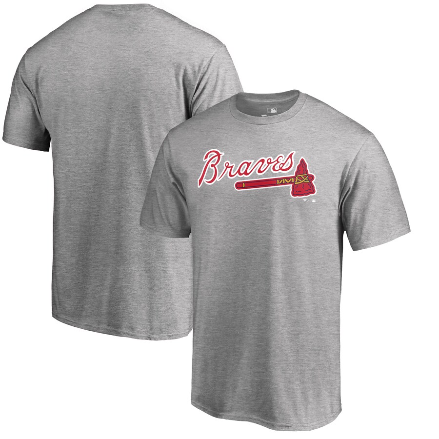 Men's Atlanta Braves Heathered Gray Team Wordmark T-Shirt