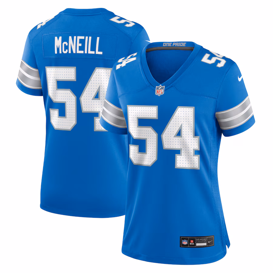 Women's Detroit Lions Alim McNeill Nike Blue Team Game Jersey