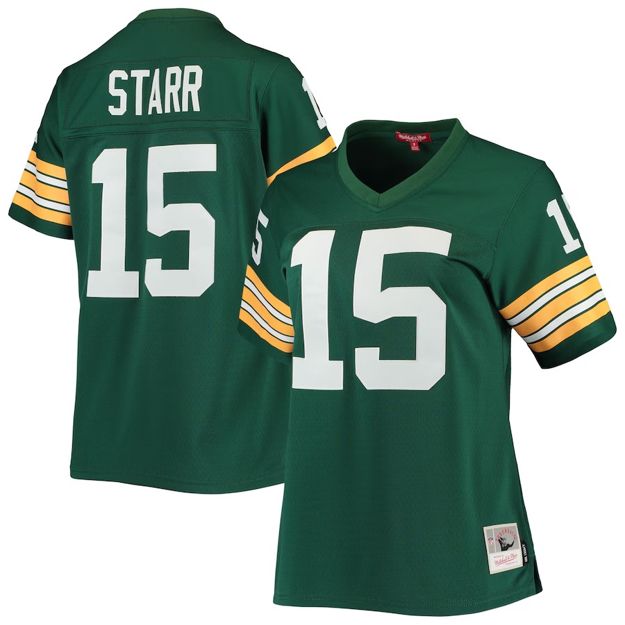 Women's Green Bay Packers Bart Starr Mitchell & Ness Green 1967 Legacy Replica Player Jersey