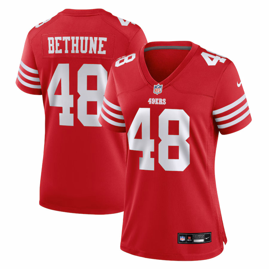 Women's San Francisco 49ers Tatum Bethune Nike Scarlet Team Game Jersey