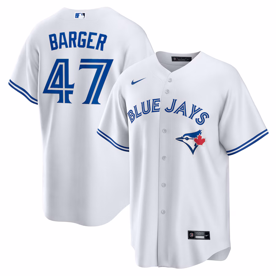 Men's Toronto Blue Jays Addison Barger Nike White Home Replica Jersey