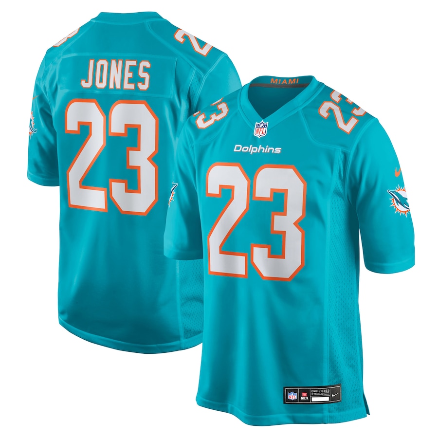 Men's Miami Dolphins Jack Jones Nike Aqua Team Game Jersey