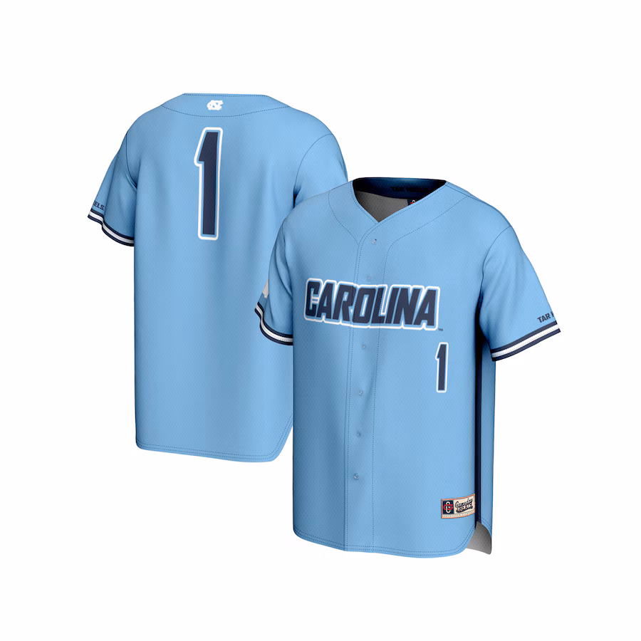 Unisex GameDay Greats  Carolina Blue #1 North Carolina Tar Heels Lightweight Baseball Fashion Jersey