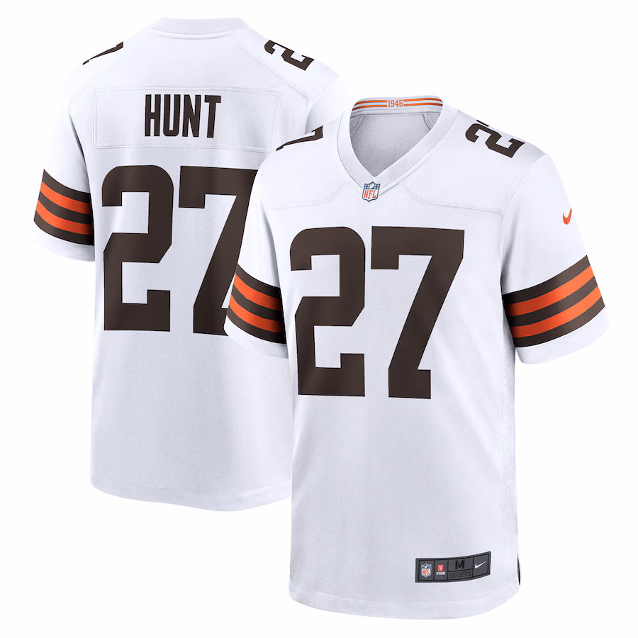 Men's Cleveland Browns Kareem Hunt Nike White Game Player Jersey