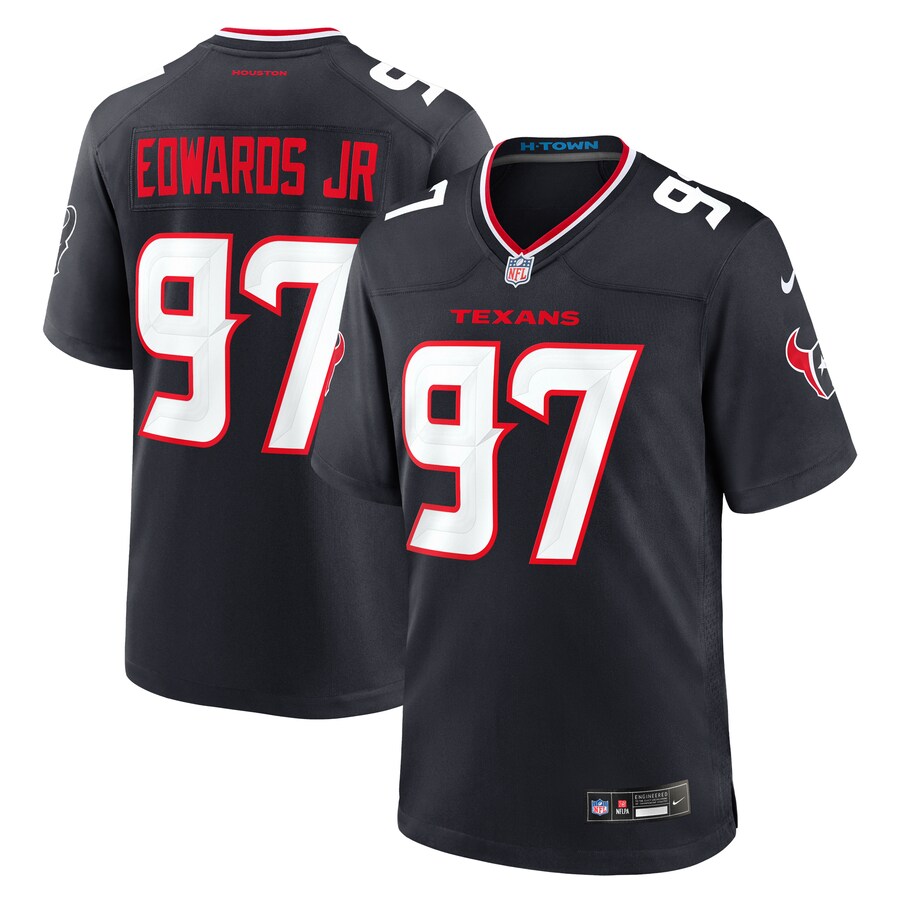 Men's Houston Texans Mario Edwards Jr. Nike Navy Team Game Jersey