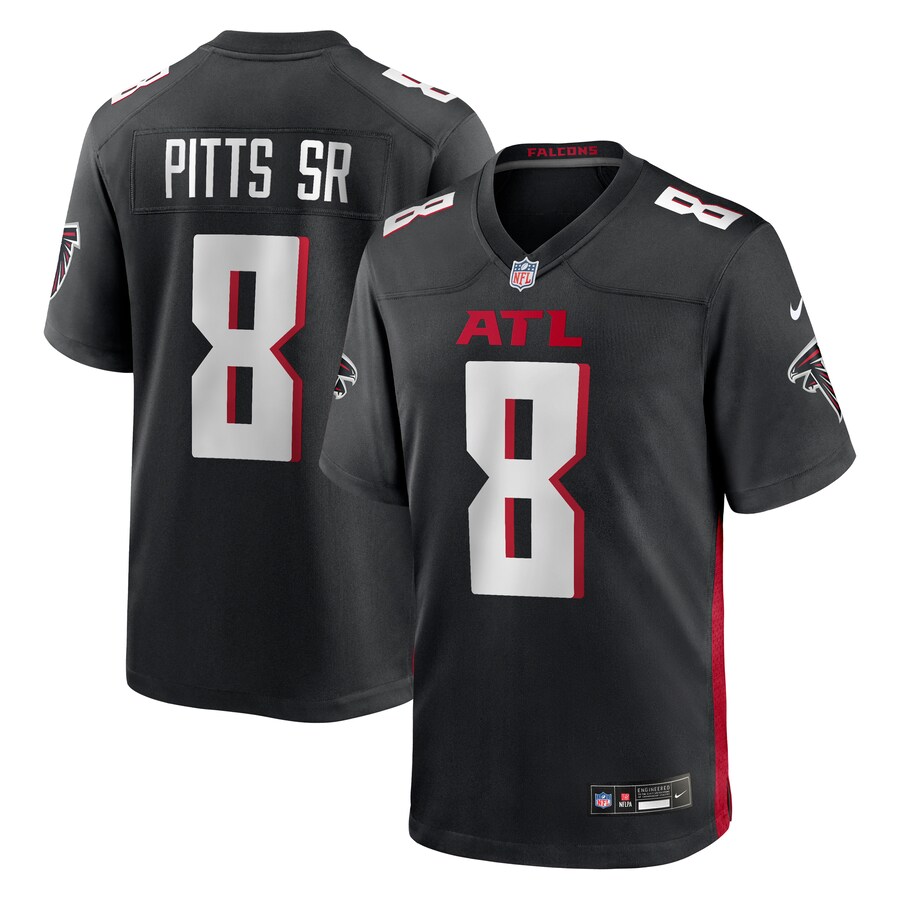 Men's Atlanta Falcons Kyle Pitts Sr. Nike Black Team Game Jersey