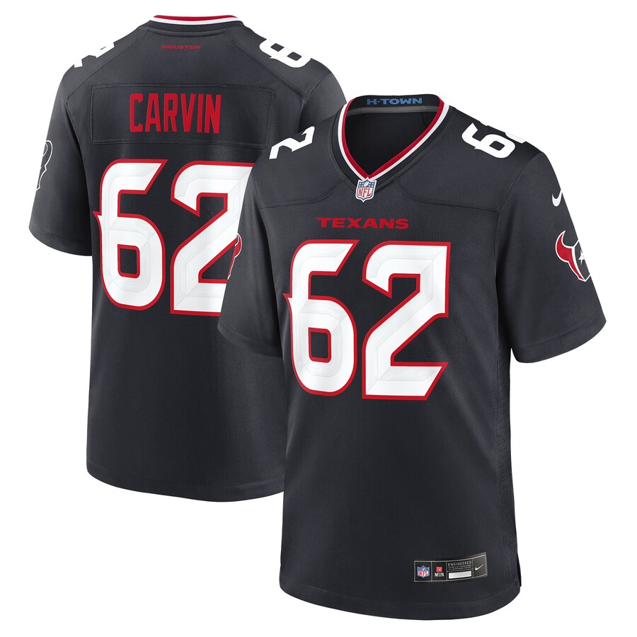 Men's Houston Texans Jerome Carvin Nike Navy Team Game Jersey