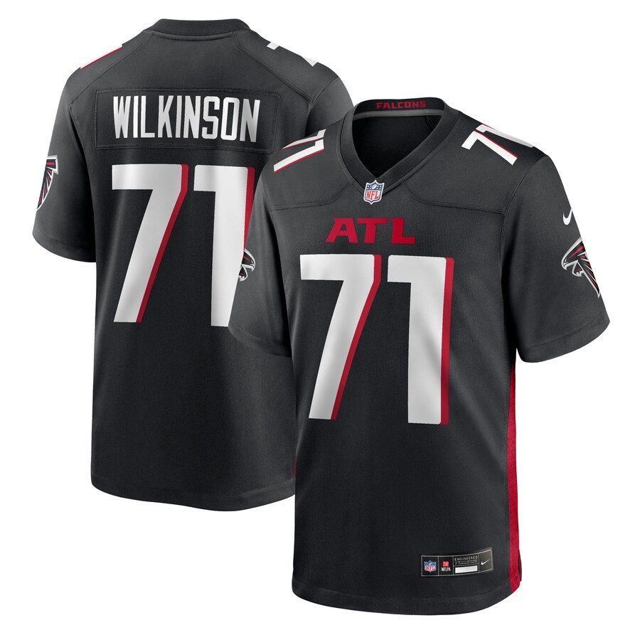Men's Atlanta Falcons Elijah Wilkinson Nike Black Team Game Jersey