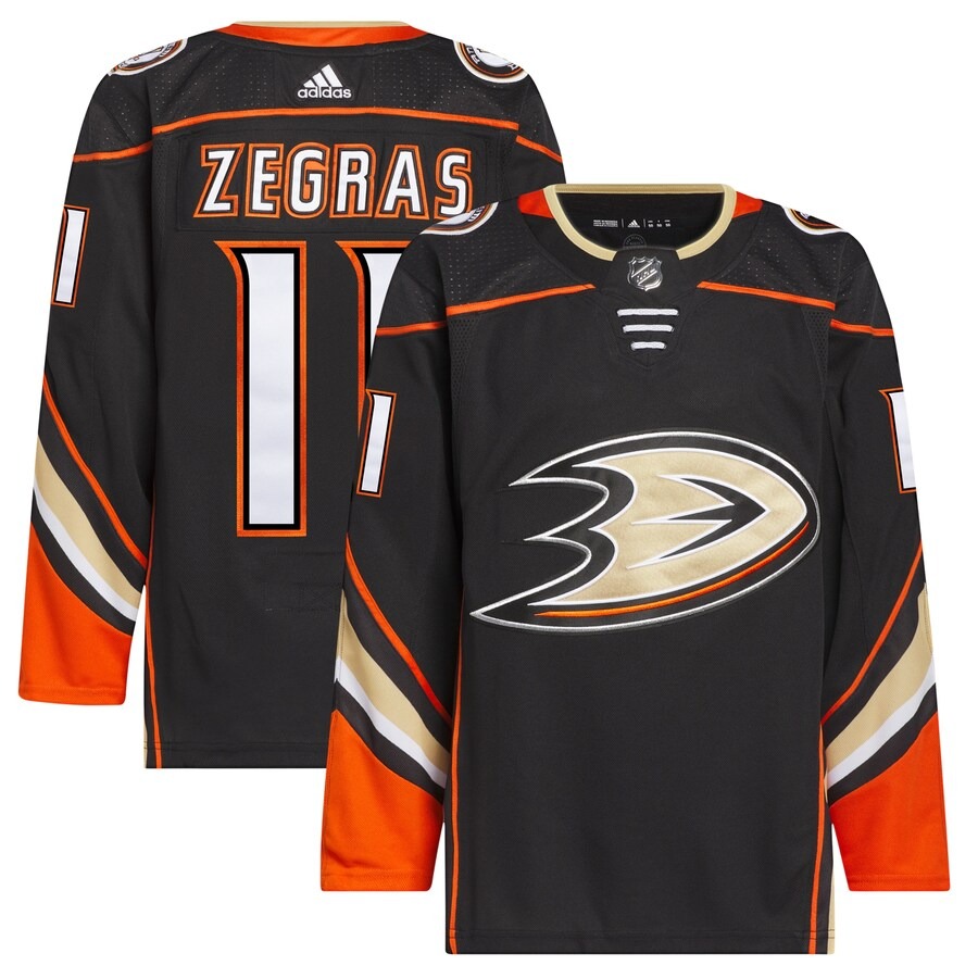 Men's Anaheim Ducks Trevor Zegras adidas Black Home Primegreen Authentic Pro Player Jersey