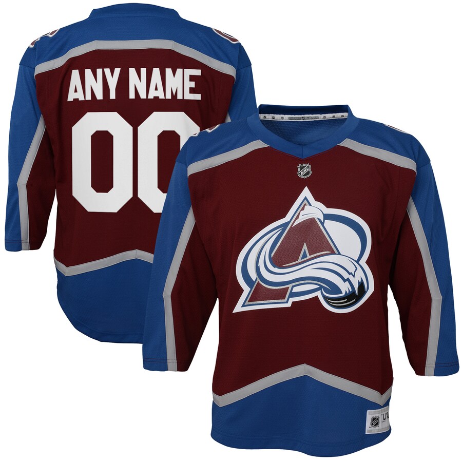 Youth Colorado Avalanche Burgundy Home Custom Replica Jersey